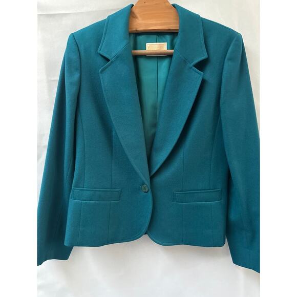 Pendleton Vintage Teal Green Blazer Size 12 - Picture 2 of 6
